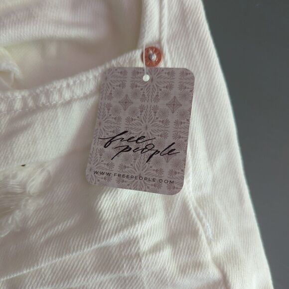 Free People We the Free Loving Good Vibrations Shorts Womens 31 White Cutoff - Picture 6 of 8